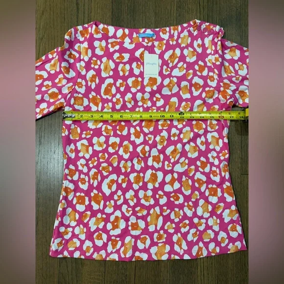 J McLaughlin Pink and Orange Leopard Print Top-Size Medium - Picture 7 of 7